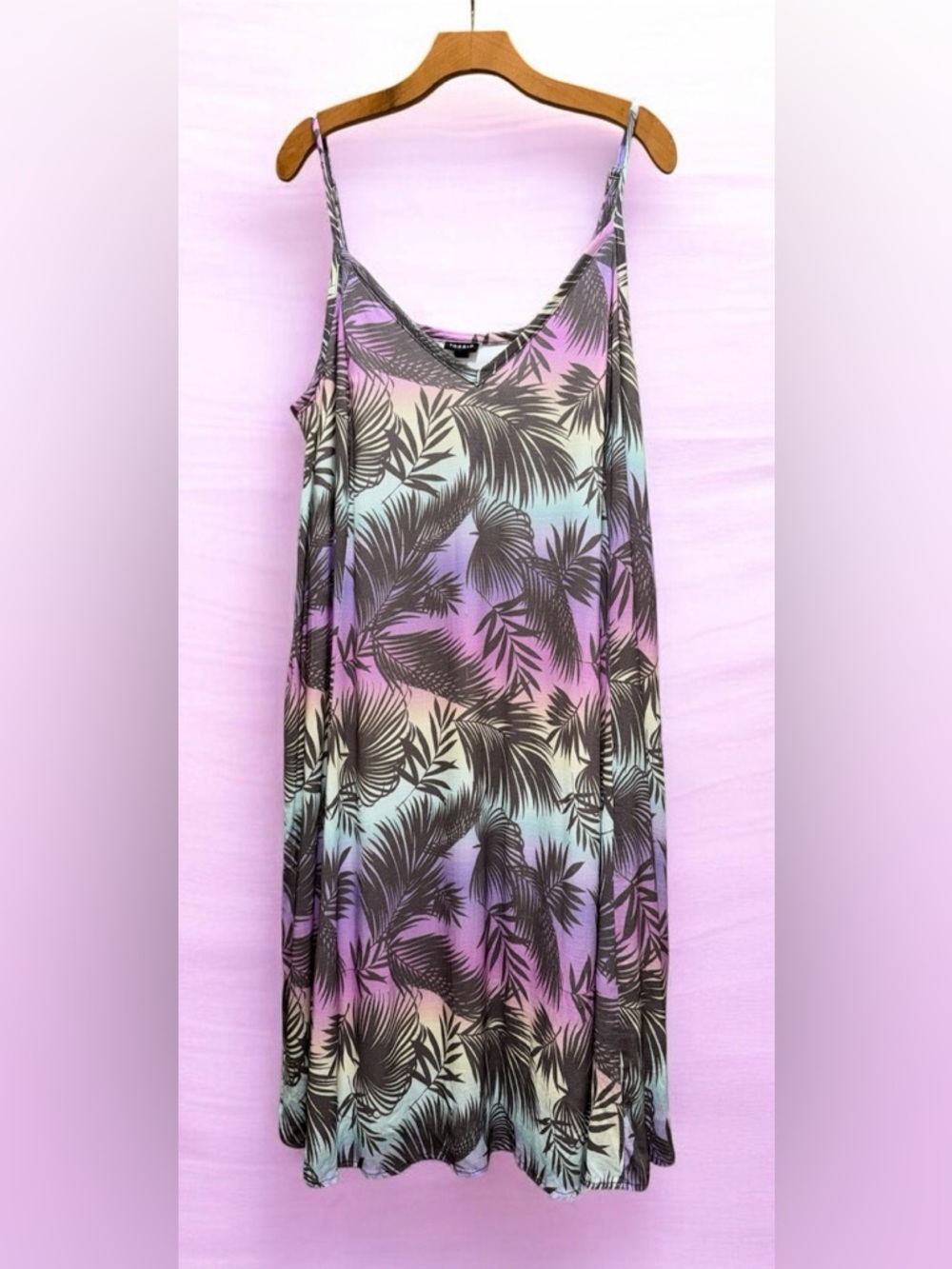 Torrid Midi Rayon Slub Cami Beach Purple Teal Gradient Dress size 1X